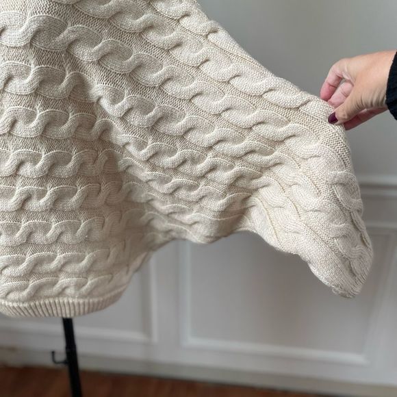 Military Hippie Horizontal Cable Knit Dolman Sweater L XL - Picture 3 of 5